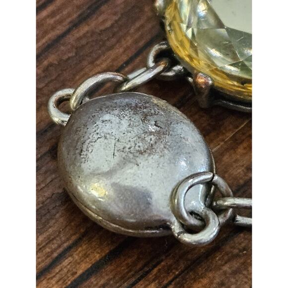 Two Bracelets With Citrines Cabochon Cut Magnet Closure Unmarked - Picture 4 of 6